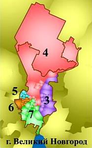Графическое изображение схемы округов (по Великому Новгороду)