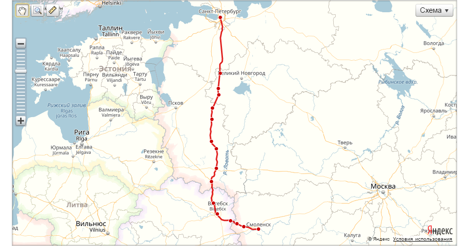 Санкт петербург брянск маршрут карта