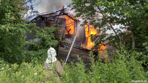 В Хвойнинском районе два пожара перешли в лес