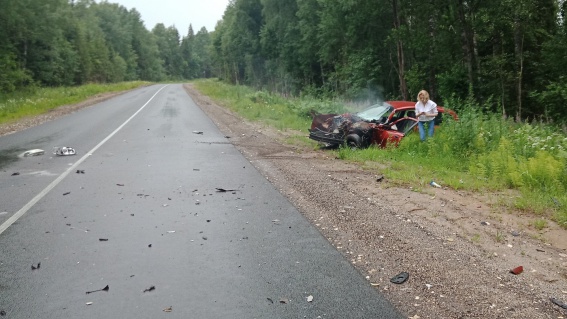 На дороге Крестцы — Окуловка — Боровичи произошло лобовое столкновение фургона и Lada Kalina