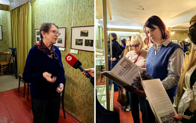© Татьяна Володина и посетители / фото из группы «Музеи Ф.М. Достоевского в Старой Руссе»