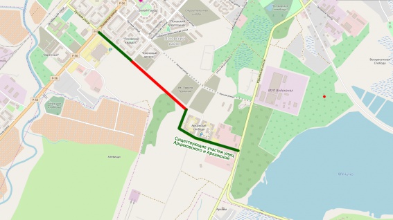 Красным цветом отмечен участок, который планируют достроить до 1 сентября 2018 года. 