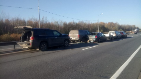 На М10 в Чудовском районе столкнулись пять автомобилей