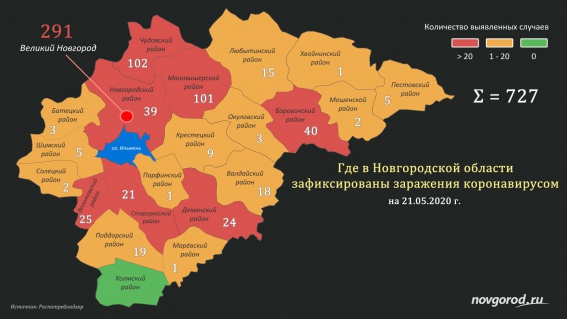 Новые случаи коронавируса выявили в восьми районах Новгородской области