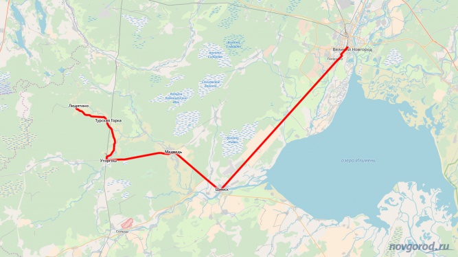 Схема маршрута №311. 