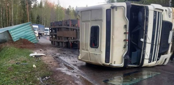 Водитель грузовика пострадал в ДТП в Парфинском районе