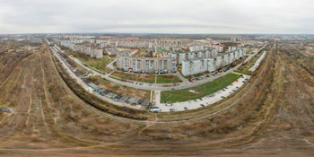 Панорама: Разобранный парк отстоя электропоездов в Псковском микрорайоне
