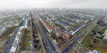 Панорама: Перекресток улиц Ломоносова и Зелинского