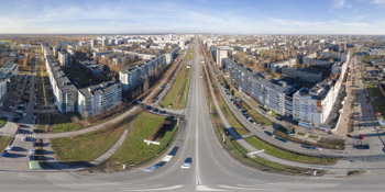 Панорама: Перекресток проспекта Мира и улицы Попова