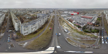 Панорама: Перекресток улиц Кочетова и Зелинского
