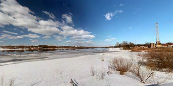 Панорама: Строительство Деревяницкого моста