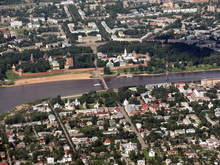 Историческая часть города. Река Волхов. Кремль. Вид с Торговой стороны.
